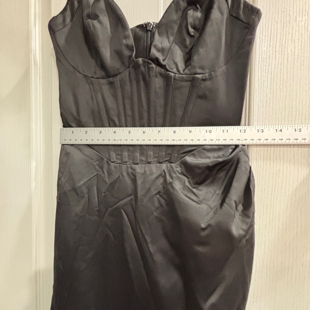 NBD Elodie Maxi Dress black satin bustier corset Gown XS NEW WITH TAGS - Picture 9 of 13